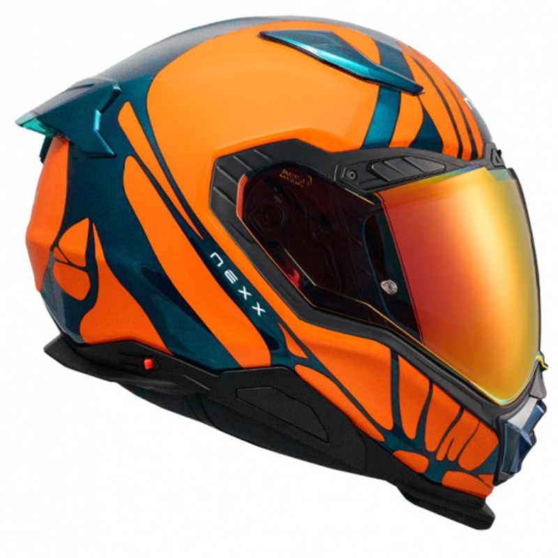 Casco integrale da moto Nexx X.WST3 B-Side blu-arancione