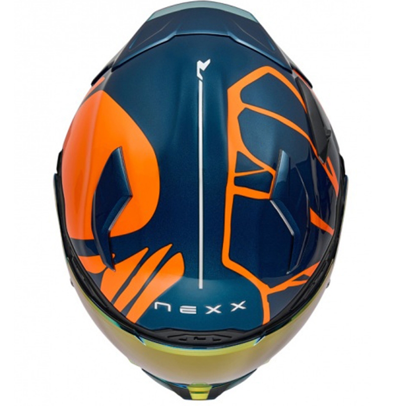 Casco integrale da moto Nexx X.WST3 B-Side blu-arancione