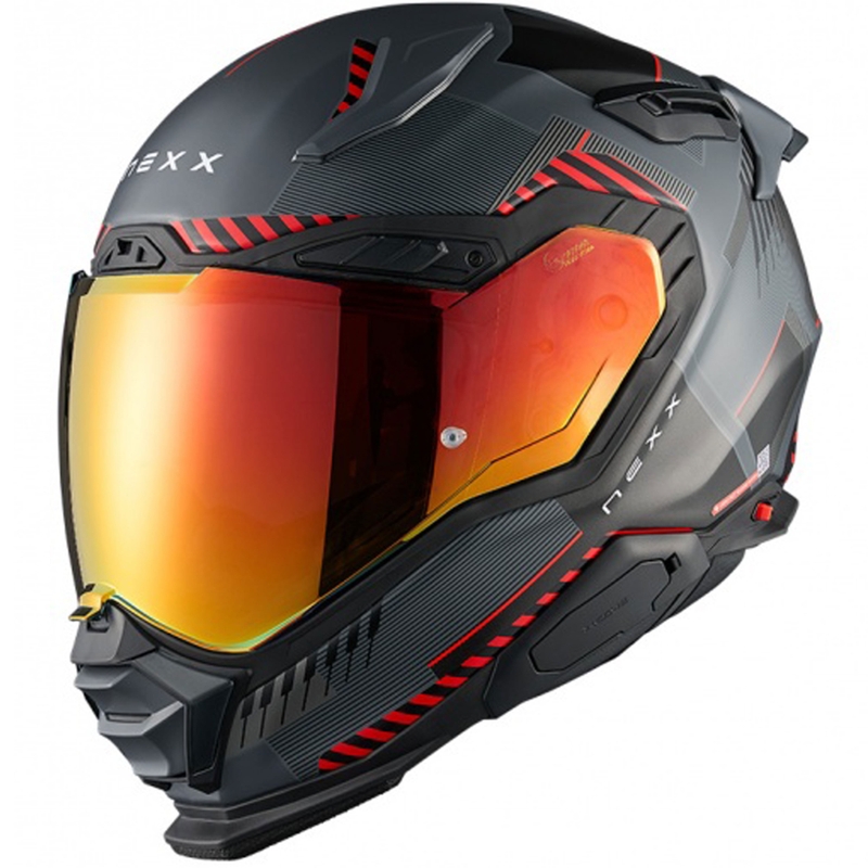 Casco integrale per moto Nexx X.WST3 Fluence grigio-rosso