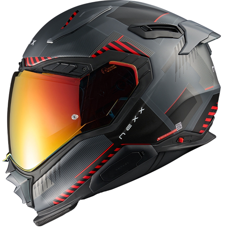 Casco integrale per moto Nexx X.WST3 Fluence grigio-rosso