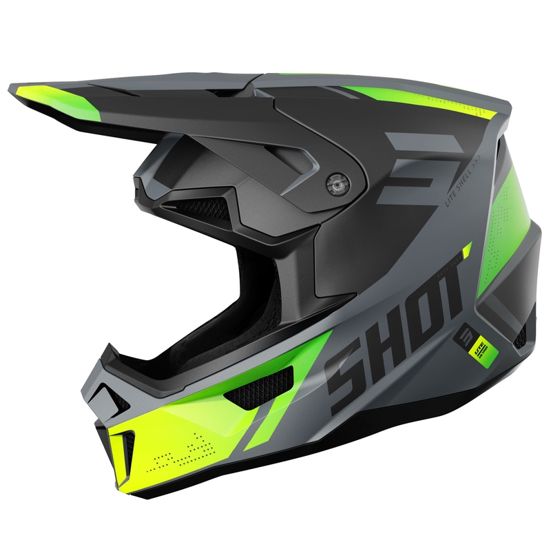 Casco motocross Shot Lite Ultra giallo fluo opaco