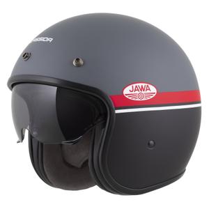 Casco moto jet Cassida Oxygen 2.0 Jawa OHC grigio opaco-rosso-nero-bianco