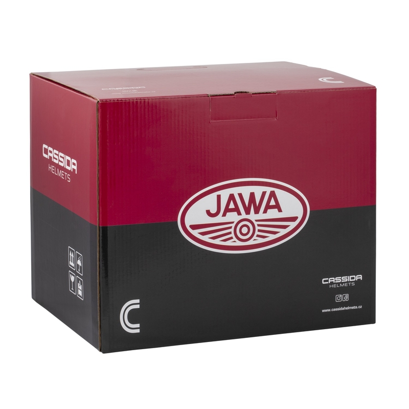 Casco moto jet Cassida Oxygen 2.0 Jawa OHC grigio opaco-rosso-nero-bianco