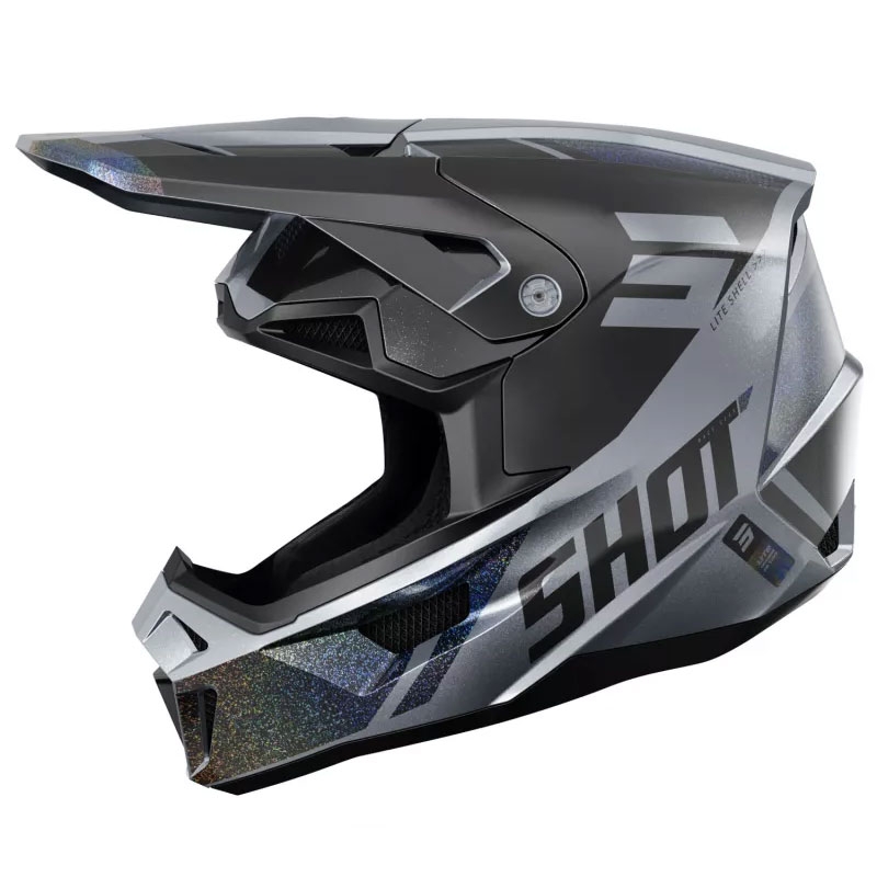 Casco motocross Shot Lite Ultra olografico opaco