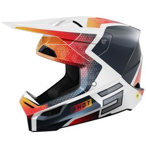 Casco motocross Shot Race Phaser blu perla-bianco-arancio