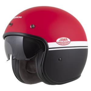 Casco moto jet Cassida Oxygen 2.0 Jawa OHC rosso opaco-nero-bianco