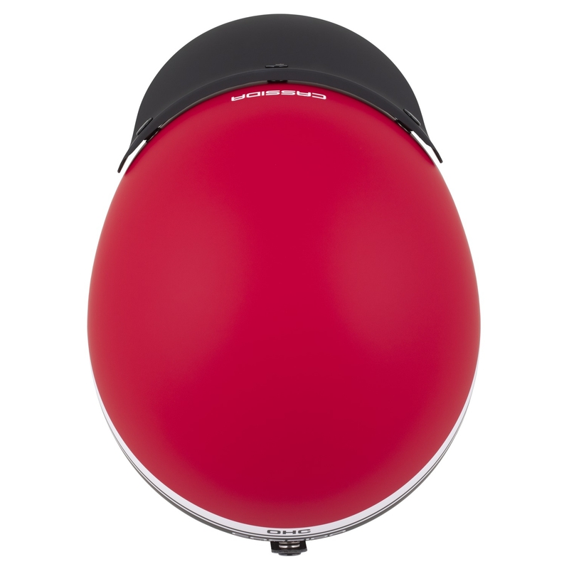 Casco moto jet Cassida Oxygen 2.0 Jawa OHC rosso opaco-nero-bianco