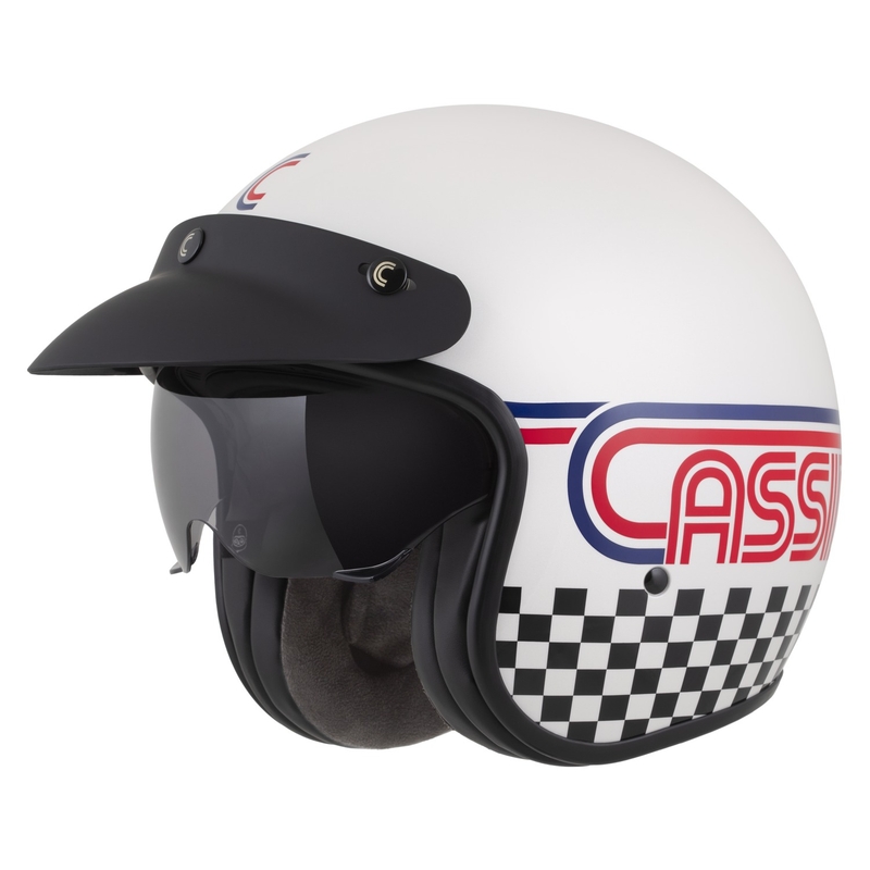 Casco da moto open face Cassida Oxygen 2.0 Rondo bianco perla-rosso-blu-nero