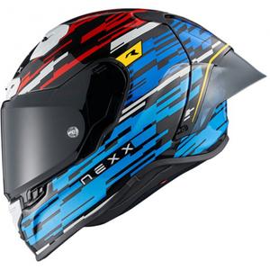 Casco moto integrale Nexx X.R3R Glitch Racer blu-rosso