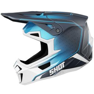 Casco motocross Shot Lite Challenger blu opaco