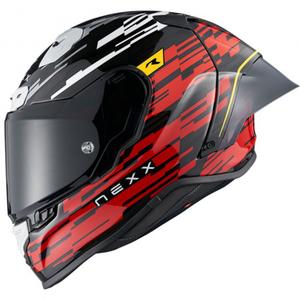 Casco moto integrale Nexx X.R3R Glitch Racer rosso e bianco