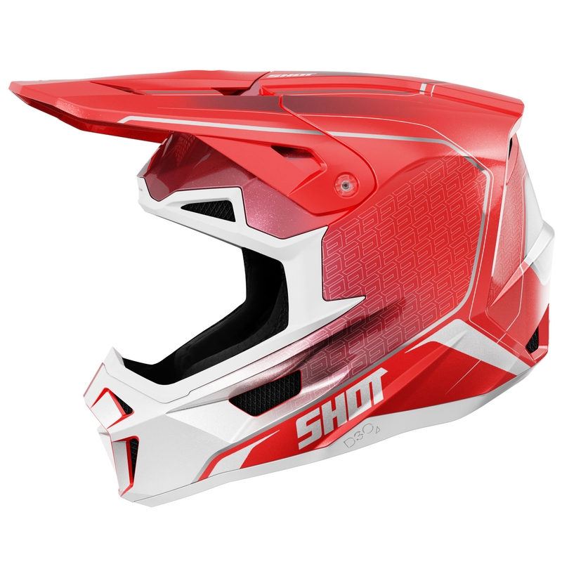 Casco motocross Shot Lite Challenger rosso perla