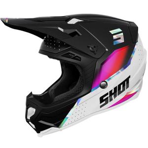 Casco motocross Shot Core Honor nero-olografico perla