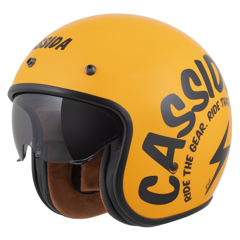 Casco da moto aperto Cassida Oxygen 2.0 Gear giallo-nero