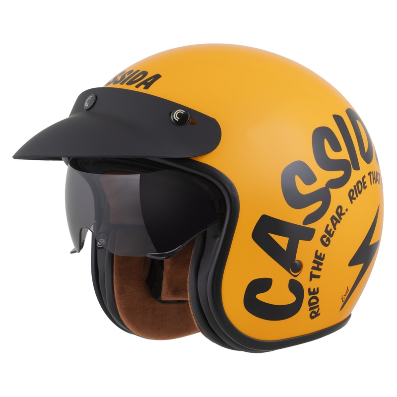 Casco da moto aperto Cassida Oxygen 2.0 Gear giallo-nero