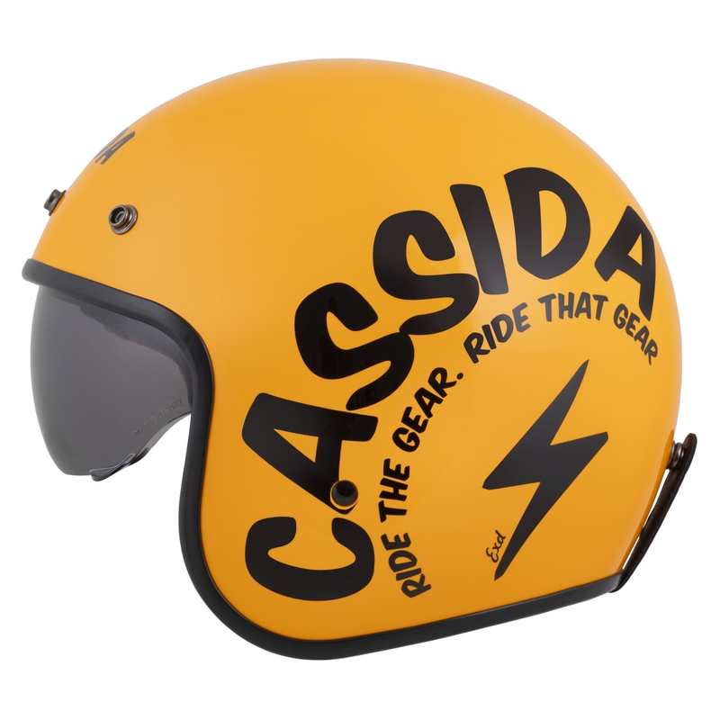 Casco da moto aperto Cassida Oxygen 2.0 Gear giallo-nero