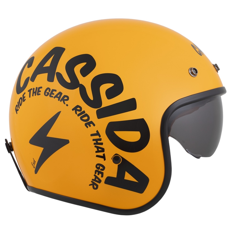Casco da moto aperto Cassida Oxygen 2.0 Gear giallo-nero