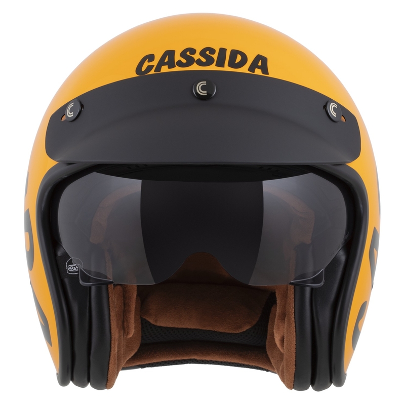Casco da moto aperto Cassida Oxygen 2.0 Gear giallo-nero