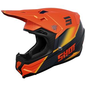 Casco motocross Shot Core Honor arancione-nero opaco