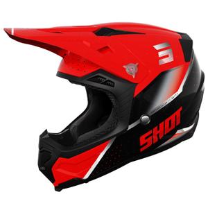 Casco motocross Shot Core Honor rosso-nero-perla