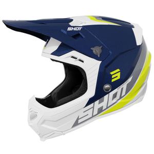 Casco motocross Shot Core Custom blu-perla