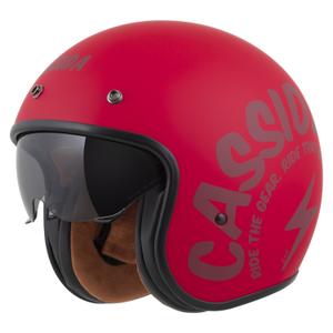 Casco da moto aperto Cassida Oxygen 2.0 Gear rosso opaco-rosso scuro