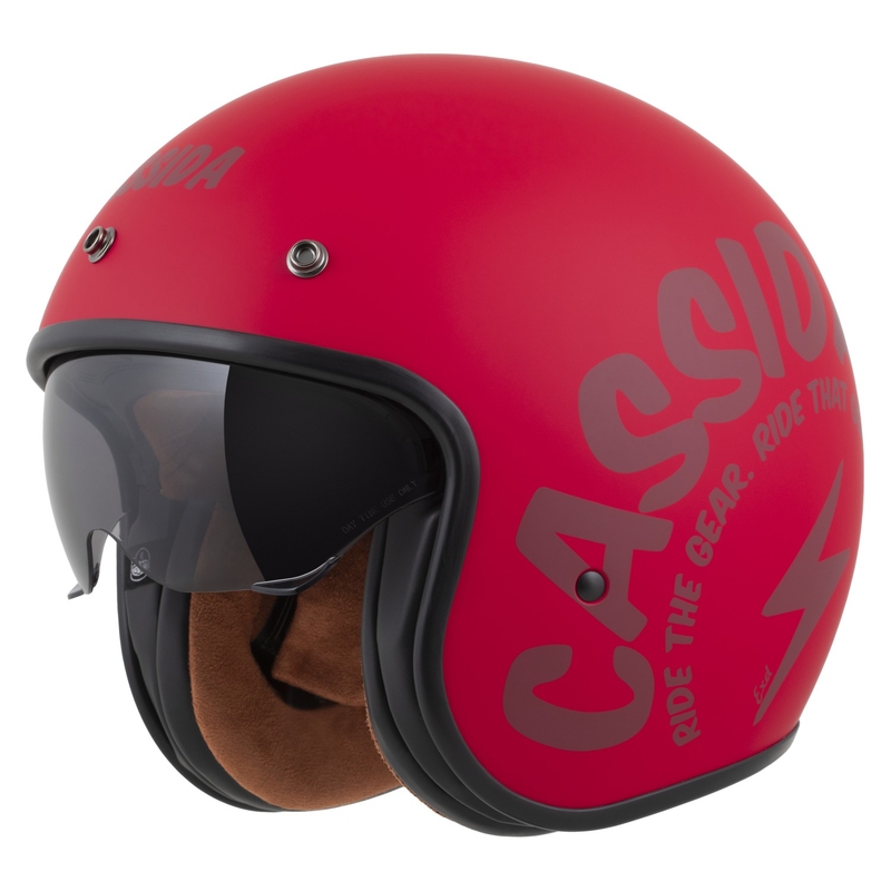 Casco da moto aperto Cassida Oxygen 2.0 Gear rosso opaco-rosso scuro