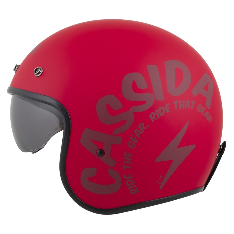 Casco da moto aperto Cassida Oxygen 2.0 Gear rosso opaco-rosso scuro