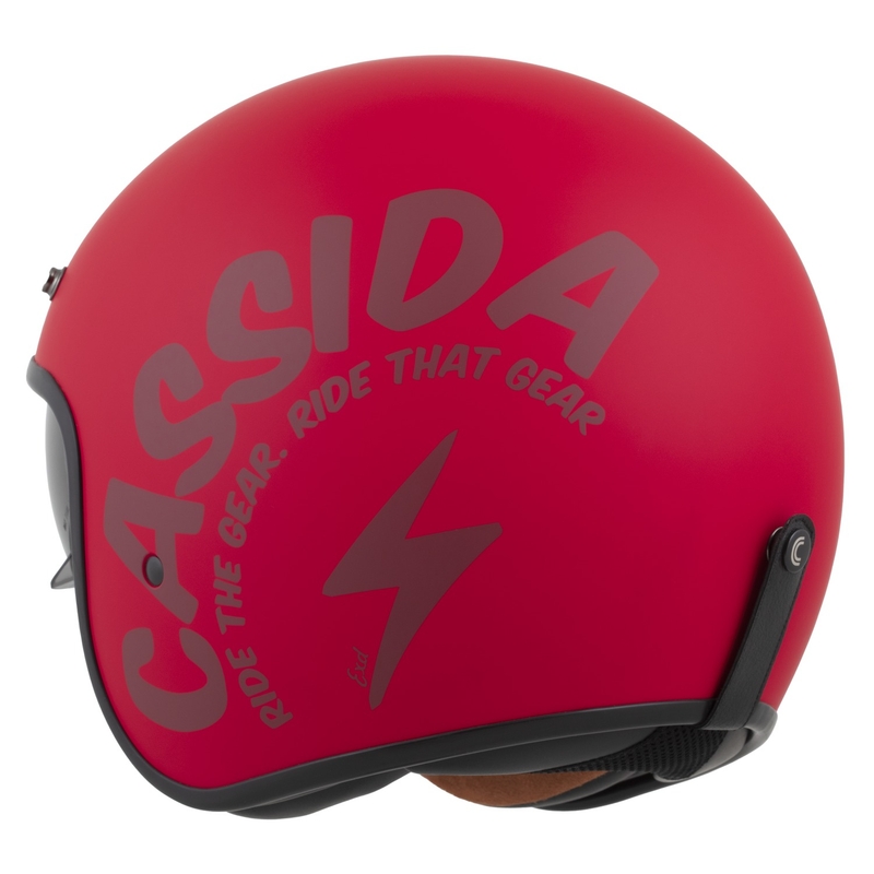 Casco da moto aperto Cassida Oxygen 2.0 Gear rosso opaco-rosso scuro