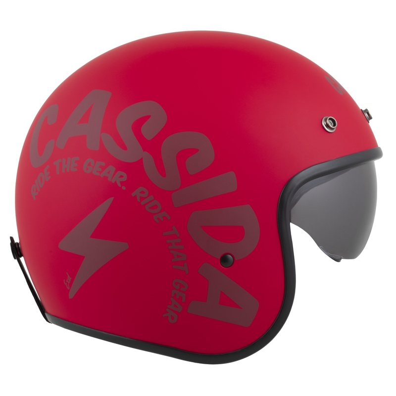 Casco da moto aperto Cassida Oxygen 2.0 Gear rosso opaco-rosso scuro