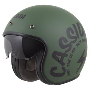 Casco da moto aperto Cassida Oxygen 2.0 Gear verde opaco-nero