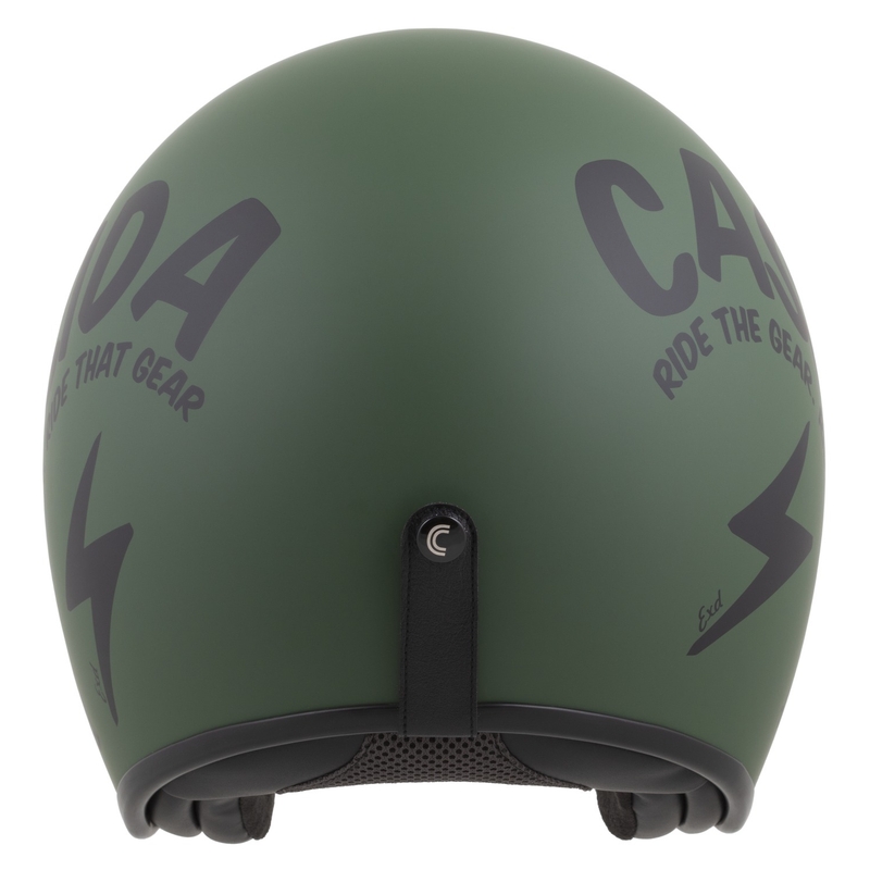 Casco da moto aperto Cassida Oxygen 2.0 Gear verde opaco-nero