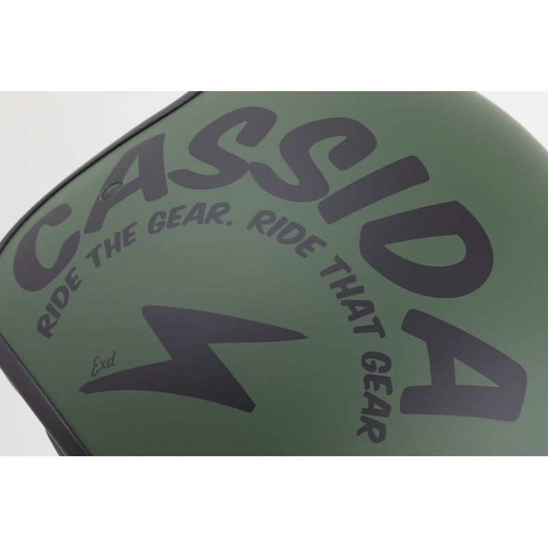 Casco da moto aperto Cassida Oxygen 2.0 Gear verde opaco-nero