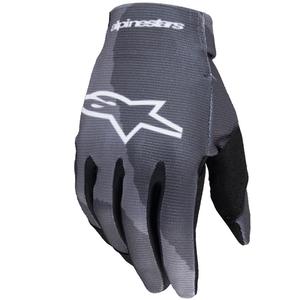 Guanti da moto per bambini Alpinestars Radar camo grigio-nero