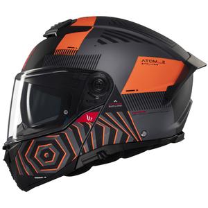 Casco moto apribile MT Atom 2 SV Strange grigio-nero-arancio