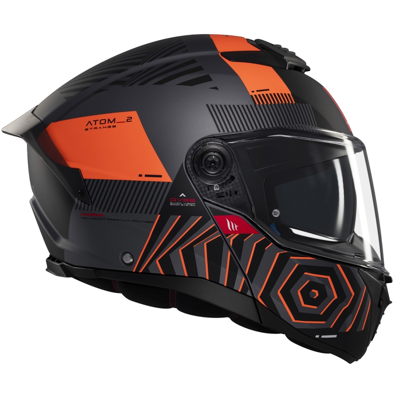 Casco moto apribile MT Atom 2 SV Strange grigio-nero-arancio