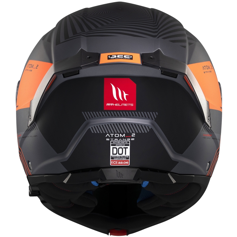 Casco moto apribile MT Atom 2 SV Strange grigio-nero-arancio