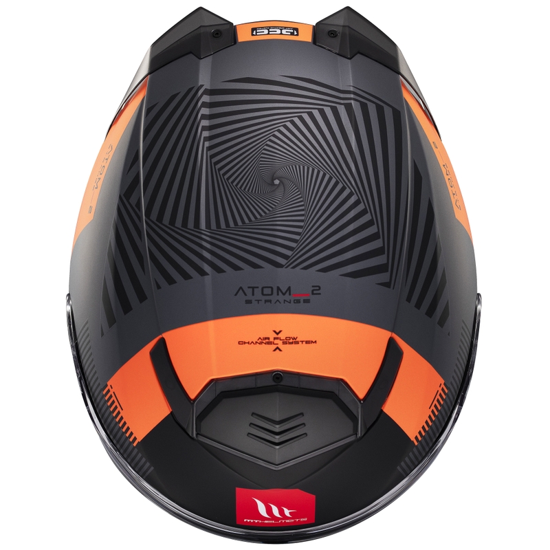 Casco moto apribile MT Atom 2 SV Strange grigio-nero-arancio