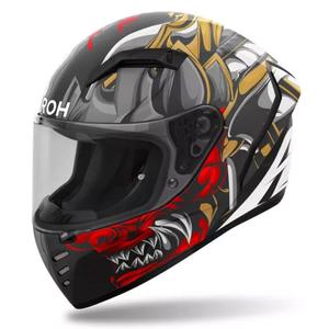 Casco integrale da moto Airoh Connor Samurai nero opaco-rosso-marrone-grigio