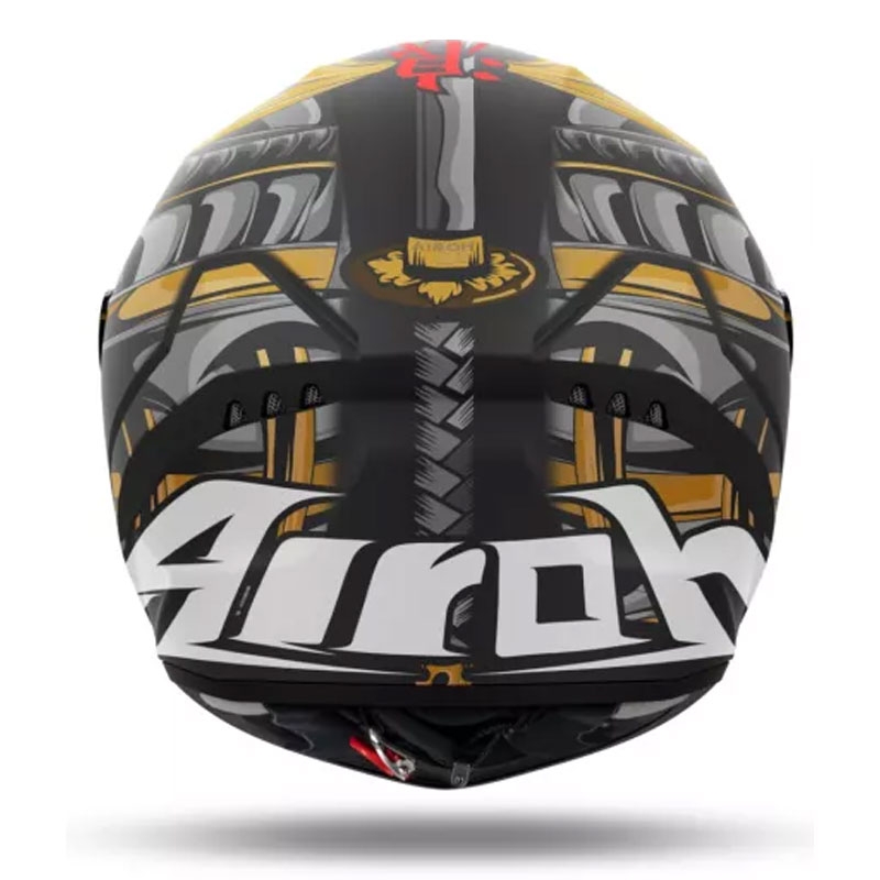 Casco integrale da moto Airoh Connor Samurai nero opaco-rosso-marrone-grigio