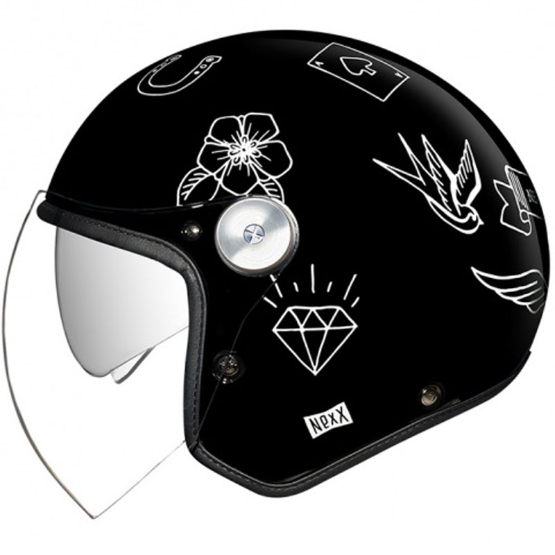Casco aperto Nexx X.G30 Tattoo bianco e nero