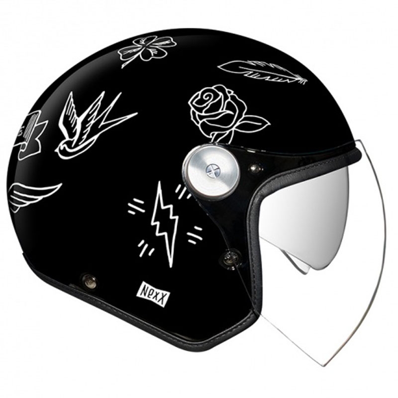 Casco aperto Nexx X.G30 Tattoo bianco e nero