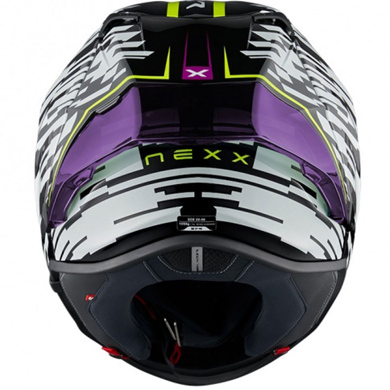 Casco moto integrale Nexx X.R3R Glitch Racer bianco-giallo fluo Saldi