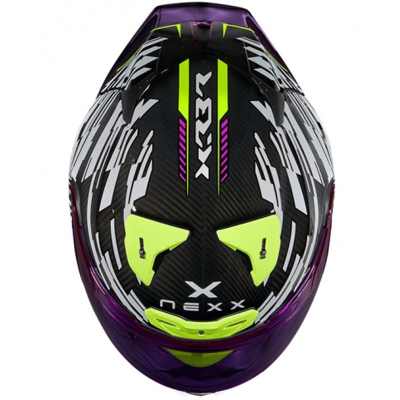 Casco moto integrale Nexx X.R3R Glitch Racer bianco-giallo fluo Saldi