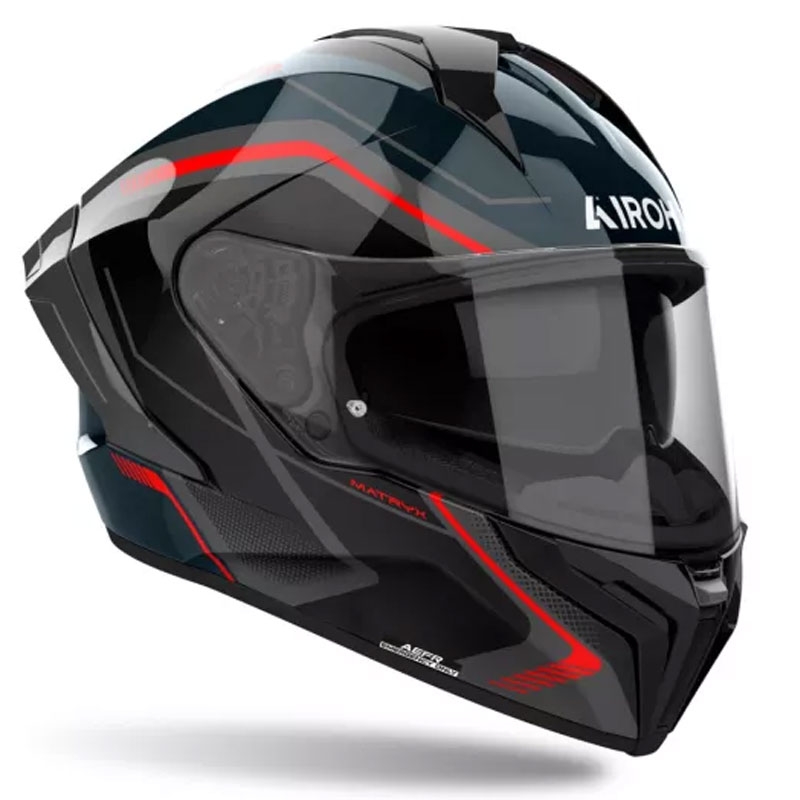 Casco integrale da moto Airoh MATRYX Wide nero-grigio-rosso