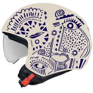 Casco moto aperto NEXX Y.10 Artville crema-blu