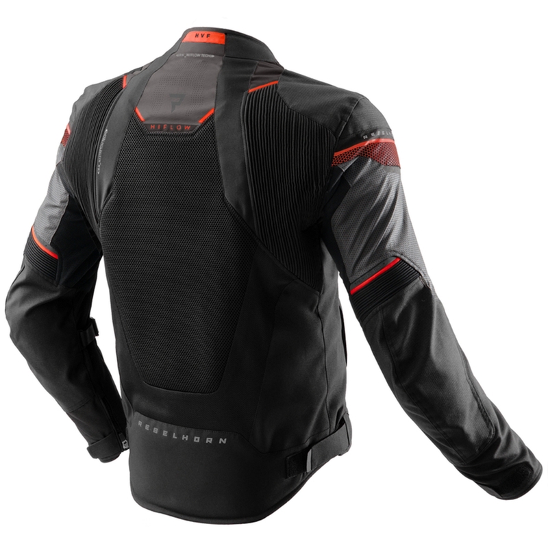 Giacca da moto Rebelhorn Hiflow V nera-grigia-rossa