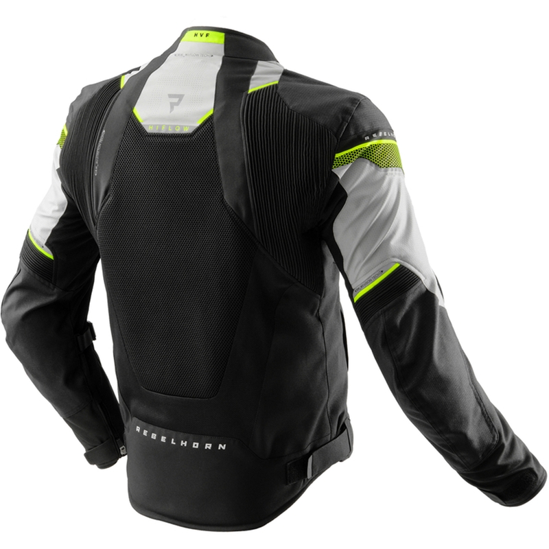 Giacca da moto Rebelhorn Hiflow V nero-grigio-giallo fluo
