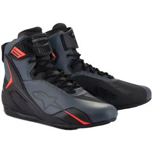 Stivali da moto Alpinestars Faster-4 nero-grigio-rosso fluo