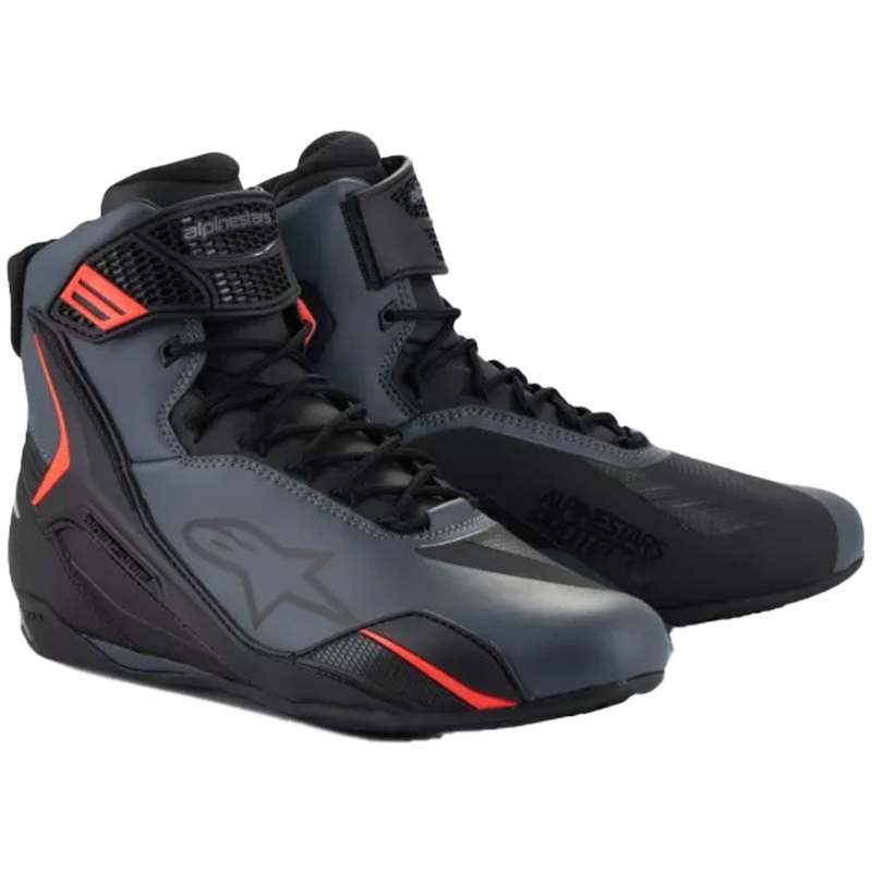 Stivali da moto Alpinestars Faster-4 nero-grigio-rosso fluo